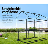 Green Fingers Greenhouse 1.2x1.9x1.9M Walk in Green House Tunnel Plant Garden Shed 4 Shelves - Pet And Farm 