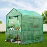 Green Fingers Greenhouse 1.2x1.9x1.9M Walk in Green House Tunnel Plant Garden Shed 4 Shelves - Pet And Farm 