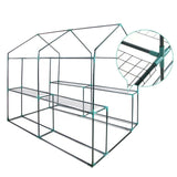 Green Fingers Greenhouse 1.2x1.9x1.9M Walk in Green House Tunnel Clear Garden Shed 4 Shelves - Pet And Farm 