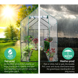 Green Fingers Greenhouse 1.2x1.9x1.9M Walk in Green House Tunnel Clear Garden Shed 4 Shelves - Pet And Farm 