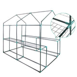 Green Fingers Greenhouse 1.2x1.9x1.9M Walk in Green House Tunnel Clear Garden Shed 4 Shelves - Pet And Farm 