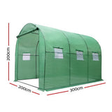 Green Fingers Greenhouse 3x2x2M Walk in Green House Tunnel Plant Garden Shed Dome - Pet And Farm 
