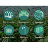 Green Fingers Greenhouse 3x2x2M Walk in Green House Tunnel Plant Garden Shed Dome - Pet And Farm 