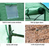Green Fingers Greenhouse 3x2x2M Walk in Green House Tunnel Plant Garden Shed Dome - Pet And Farm 