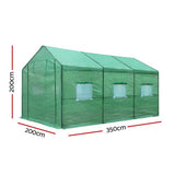 Green Fingers Greenhouse 3.5x2x2M Walk in Green House Tunnel Plant Garden Shed - Pet And Farm 