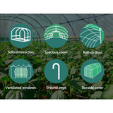 Green Fingers Greenhouse 3.5x2x2M Walk in Green House Tunnel Plant Garden Shed - Pet And Farm 