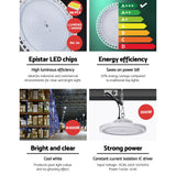 Leier LED High Bay Lights 200W UFO Industrial Shed Warehouse Factory Lamp White - Pet And Farm 