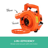 Giantz 25.4cc Petrol Leaf Blower Vacuum 2-in-1 Garden Vac Mulcher Blower Orange