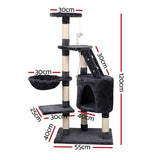 i.Pet Cat Tree 120cm Tower Scratching Post Scratcher Wood Condo House Bed Toys - Pet And Farm 