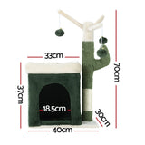 i.Pet Cat Tree 70cm Scratching Post Tower Scratcher Wood Condo House Toy Bed Green - Pet And Farm 