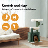 i.Pet Cat Tree 78cm Scratching Post Tower Scratcher Wood Condo House Bed Toys Green - Pet And Farm 