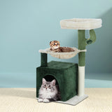 i.Pet Cat Tree 78cm Scratching Post Tower Scratcher Wood Condo House Bed Toys Green - Pet And Farm 