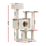 i.Pet Cat Tree 90cm Scratching Post Tower Scratcher Wood Condo House Bed Trees - Pet And Farm 