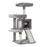 i.Pet Cat Tree 103cm Tower Scratching Post Scratcher Wood Condo House Trees Grey - Pet And Farm 