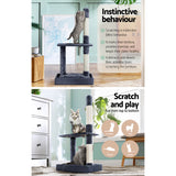 i.Pet Cat Tree 102cm Scratching Post Tower Scratcher Condo House Board Grey - Pet And Farm 
