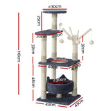 i.Pet Cat Tree 110cm Tower Scratching Post Scratcher Wood Condo House Bed Toys - Pet And Farm 
