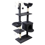 i.Pet Cat Tree 140cm Tower Scratching Post Scratcher Trees Toys Condo Bed Grey - Pet And Farm 