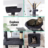 i.Pet Cat Tree 140cm Tower Scratching Post Scratcher Trees Toys Condo Bed Grey - Pet And Farm 