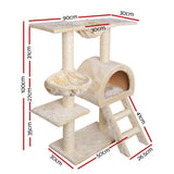 i.Pet Cat Tree 100cm Tower Scratching Post Scratcher Condo House Trees Bed Beige - Pet And Farm 