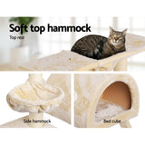 i.Pet Cat Tree 100cm Tower Scratching Post Scratcher Condo House Trees Bed Beige - Pet And Farm 