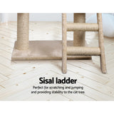 i.Pet Cat Tree 100cm Tower Scratching Post Scratcher Condo House Trees Bed Beige - Pet And Farm 
