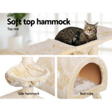 i.Pet Cat Tree 100cm Tower Scratching Post Scratcher Condo House Trees Bed Beige - Pet And Farm 