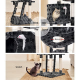 i.Pet Cat Tree 120cm Tower Scratching Post Scratcher Trees Bed Wood Condo Toys Bed - Pet And Farm 