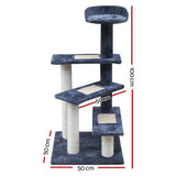 i.Pet Cat Tree 100cm Scratching Post Scratcher Tower Wood Condo House Trees Bed - Pet And Farm 
