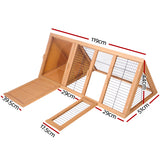 i.Pet Rabbit Hutch Chicken Coop 119cm x 51cm x 44cm Chicken Coop Large Run Wooden Cage Outdoor - Pet And Farm 