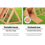 i.Pet Rabbit Hutch Chicken Coop 119cm x 51cm x 44cm Chicken Coop Large Run Wooden Cage Outdoor - Pet And Farm 