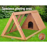 i.Pet Rabbit Hutch Chicken Coop 119cm x 51cm x 44cm Chicken Coop Large Run Wooden Cage Outdoor - Pet And Farm 