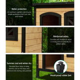 i.Pet Dog Kennel Extra Large Wooden Outdoor Indoor Puppy Pet House Cabin Crate Weatherproof - Pet And Farm 
