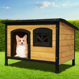 i.Pet Dog Kennel Extra Large Wooden Outdoor Indoor Puppy Pet House Cabin Crate Weatherproof - Pet And Farm 