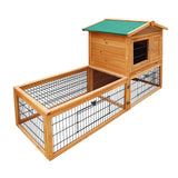 i.Pet Chicken Coop Rabbit Hutch 155cm x 49cm x 90cm Large Chicken Coop Wooden Run Cage House Outdoor - Pet And Farm 