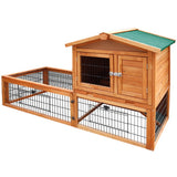 i.Pet Chicken Coop Rabbit Hutch 155cm x 49cm x 90cm Large Chicken Coop Wooden Run Cage House Outdoor - Pet And Farm 