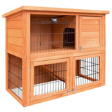 i.Pet Chicken Coop Rabbit Hutch 88cm x 40cm x 76cm Large Chicken Coop House Run Wooden Cage Outdoor - Pet And Farm 