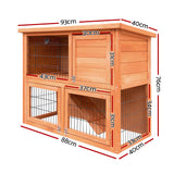 i.Pet Chicken Coop Rabbit Hutch 88cm x 40cm x 76cm Large Chicken Coop House Run Wooden Cage Outdoor - Pet And Farm 