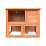 i.Pet Chicken Coop Rabbit Hutch 88cm x 40cm x 76cm Large Chicken Coop House Run Wooden Cage Outdoor - Pet And Farm 