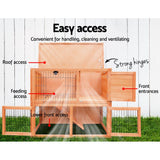 i.Pet Chicken Coop Rabbit Hutch 88cm x 40cm x 76cm Large Chicken Coop House Run Wooden Cage Outdoor - Pet And Farm 