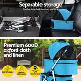 i.Pet Pet Stroller Dog Pram Large Cat Carrier Travel Pushchair Foldable 4 Wheels