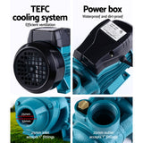 Giantz Peripheral Water Pump Garden Boiler Car Wash Auto Irrigation QB60 Black - Pet And Farm 