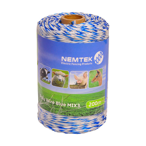 Poly Wire Blue Mix 3 200m - Pet And Farm 