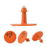 1-100 Cattle Number Ear Tag Set - Round Orange Pig Sheep Goat Livestock Label - Pet And Farm 