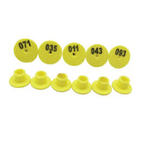 1-100 Cattle Number Ear Tags Set - Round Yellow Pig Sheep Goat Livestock Label - Pet And Farm 