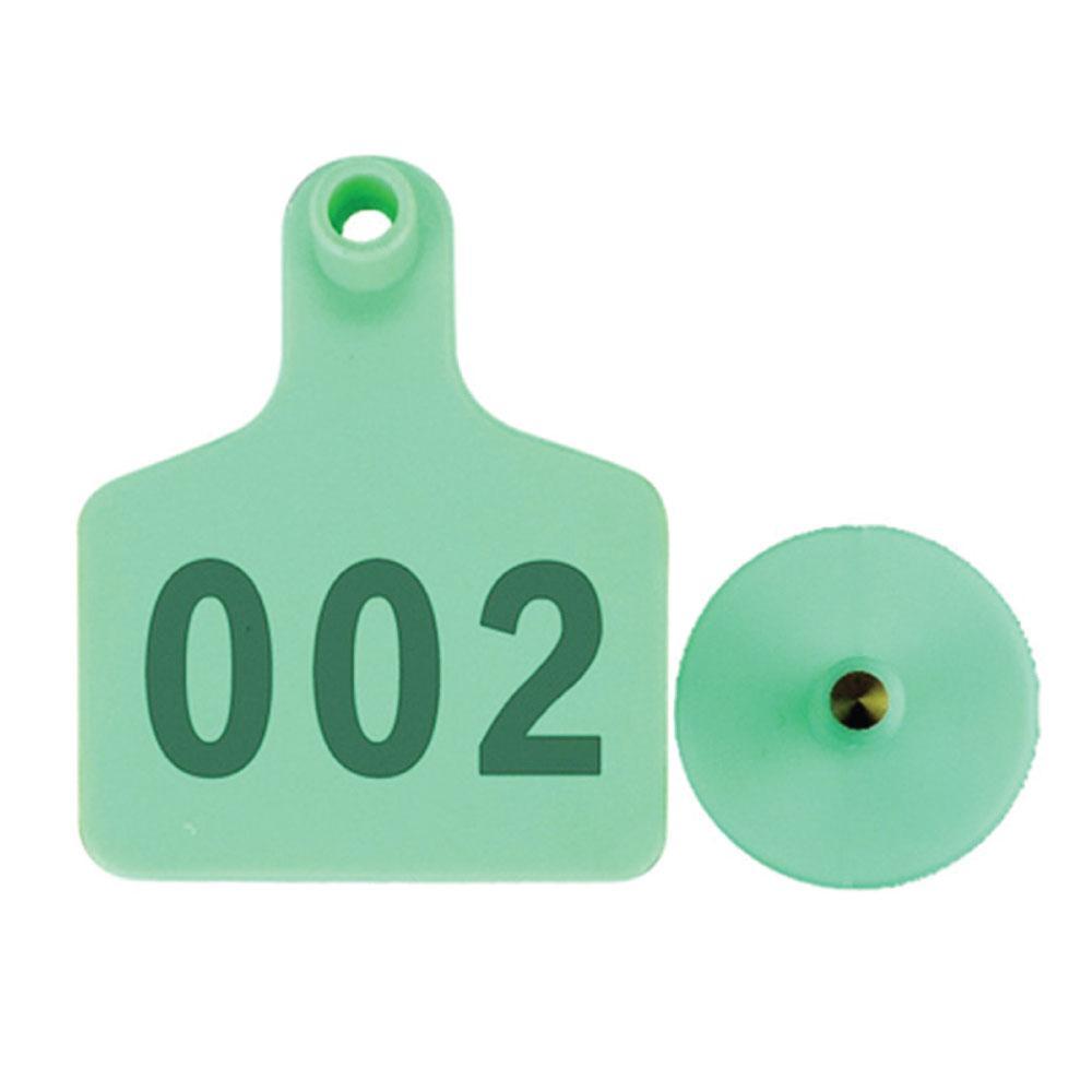 1-100 Cattle Number Ear Tag 6x7cm Set - Medium Green Sheep Livestock L ...