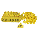 1-100 Cattle Number Ear Tag 6x7cm Set -Medium Yellow Cow Sheep Livestock Label - Pet And Farm 