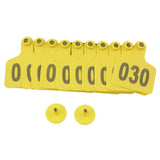 1-100 Cattle Number Ear Tag 6x7cm Set -Medium Yellow Cow Sheep Livestock Label - Pet And Farm 