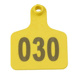1-100 Cattle Number Ear Tag 6x7cm Set -Medium Yellow Cow Sheep Livestock Label - Pet And Farm 
