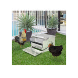9kg Automatic Chook Chicken Feeder Poultry Auto Treadle Aluminium Metal Feeders - Pet And Farm 