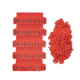 1-100 Cattle Number Ear Tags 5x4cm Set - Small Red Pig Goat Livestock Label - Pet And Farm 